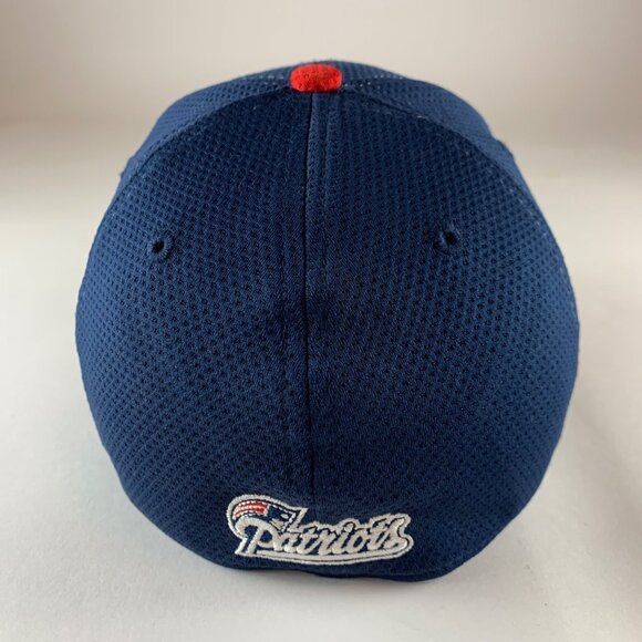 New England Patriots NFL Navy Blue Red New Era 39Thirty Stretch Fitted Hat S/M - Picture 3 of 5